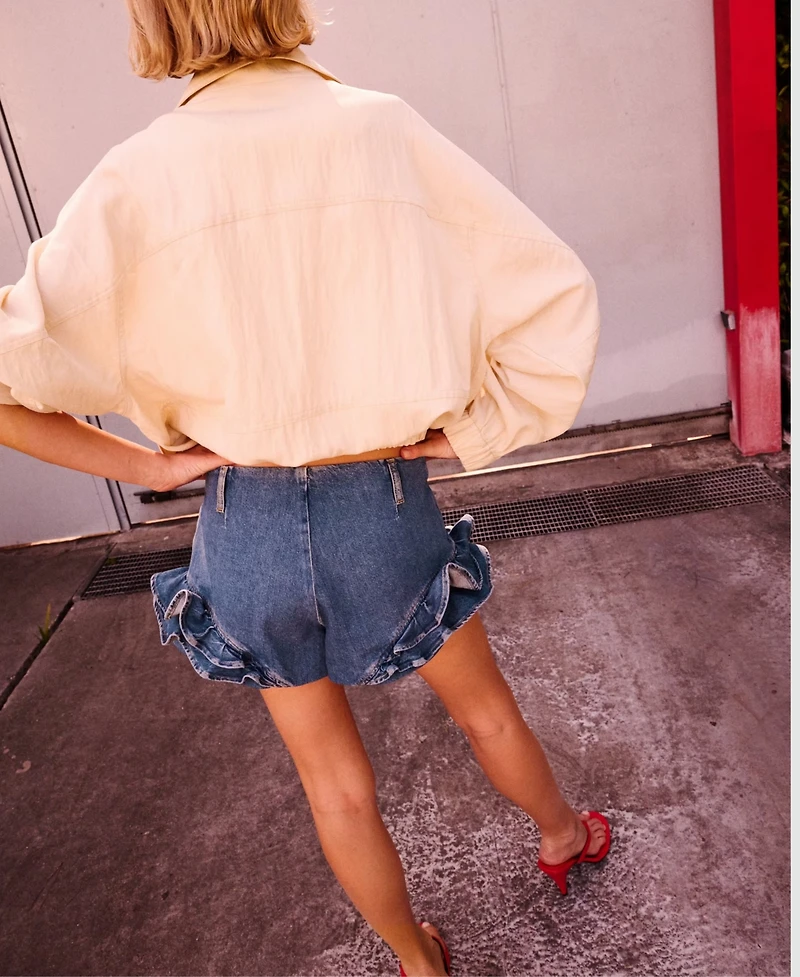 Mango Women's Ruffled Mini Shorts