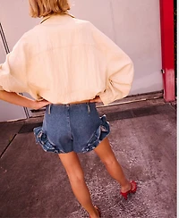 Mango Women's Ruffled Mini Shorts
