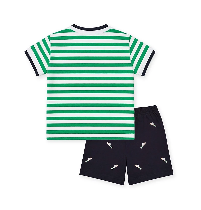 Florence Eiseman Toddler Boys Knit Short Set With Baseball Field