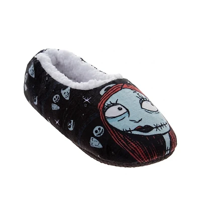 Disney Nightmare Before Christmas Women's Slippers, Jack and Sally Cushioned Plush Home Wear, Warm Indoor House Shoes