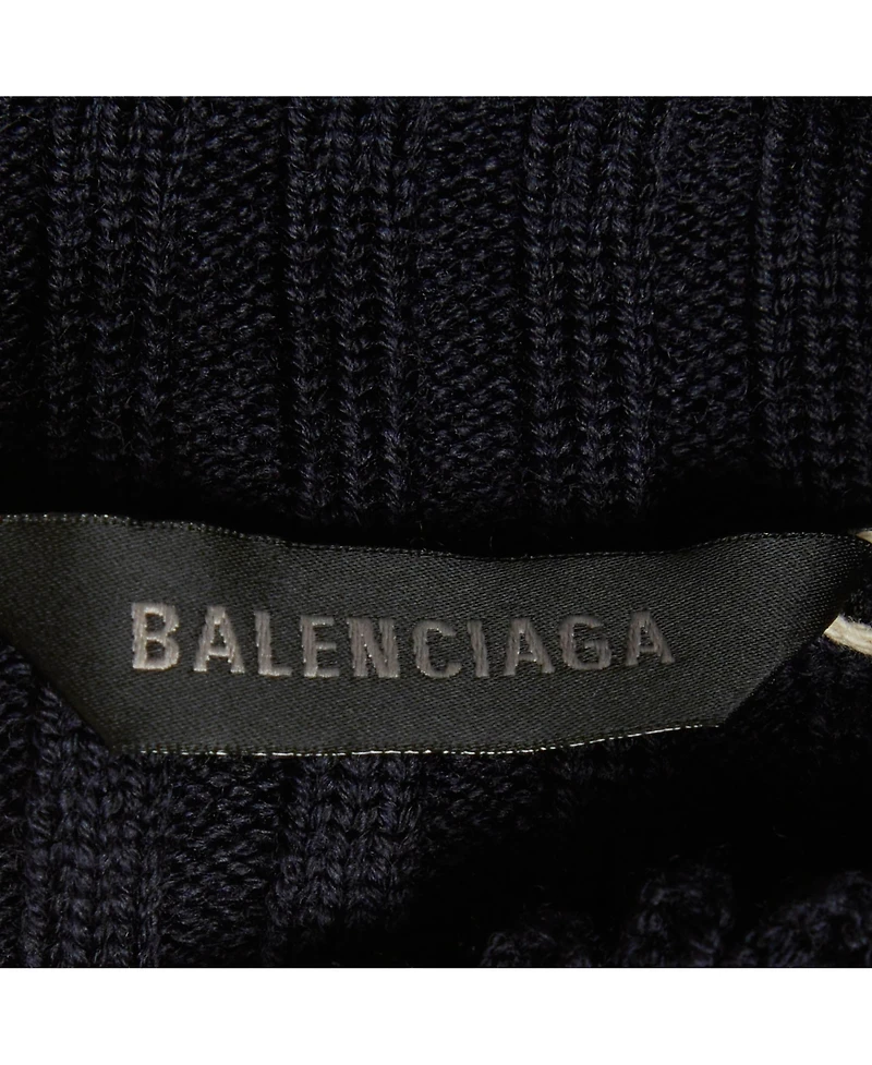 Pre-Owned Balenciaga Women's Rib Knit Cut Up Sleeves Sweater