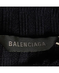 Pre-Owned Balenciaga Women's Rib Knit Cut Up Sleeves Sweater