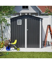 Mondawe 6FT x 4FT Metal Outdoor Storage Shed, Steel Utility Tool Shed Storage House