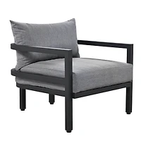 Streamdale Furniture Multi-Person Steel Patio Sofa Set with Coffee Table and Uv-Resistant Cushions