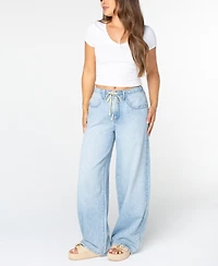 Celebrity Pink Juniors' Drawstring-Waist Wide-Leg Jeans