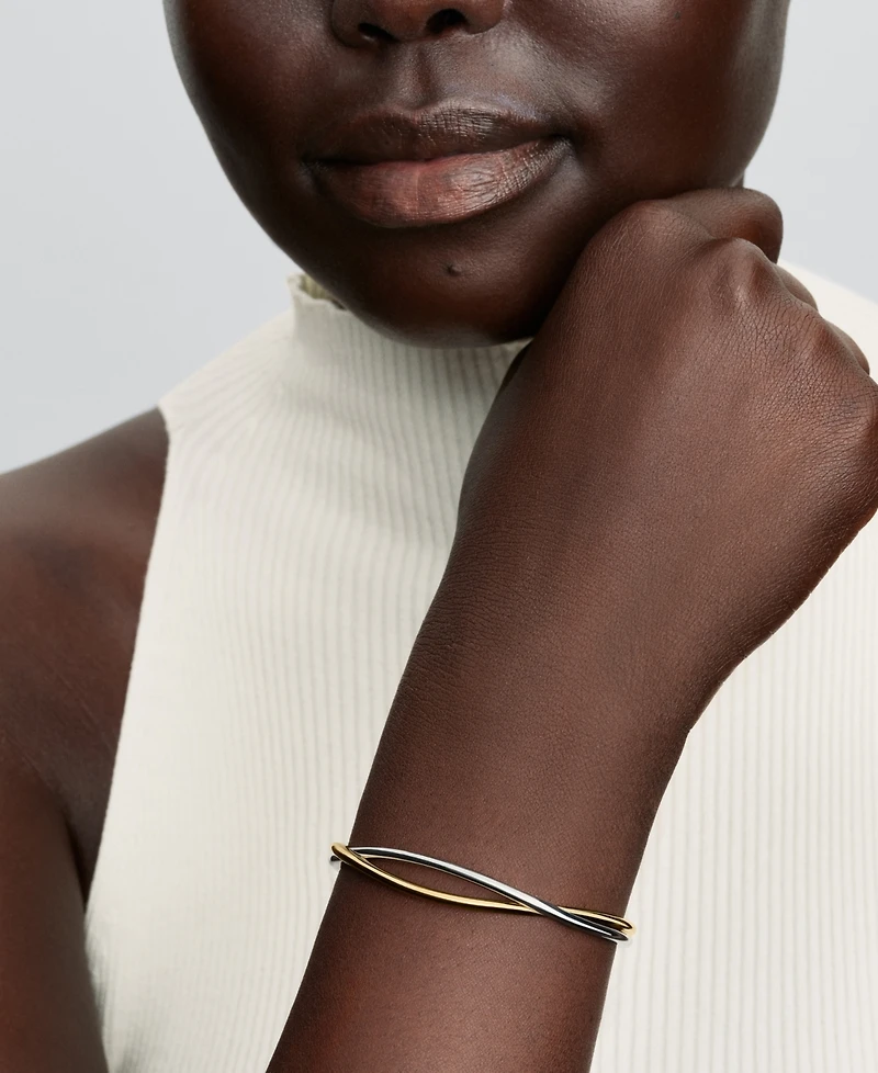 Pandora Entwined Two-Tone Open Bangle