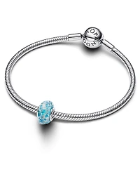 Pandora Turquoise Murano Glass Glitter Charm
