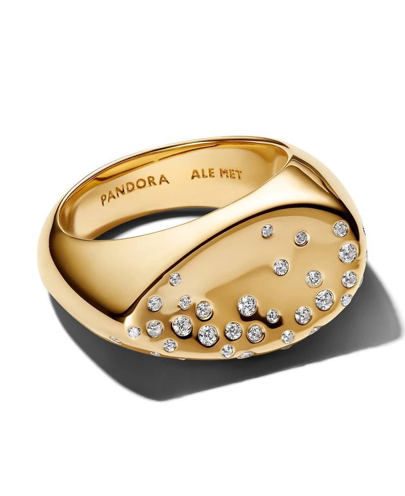 Pandora Stone-Set Oval Domed Signet Ring