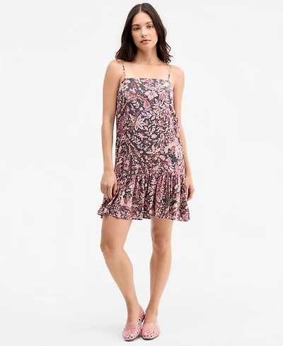 Lucky Brand Women's Printed Drop-Waist Mini Day Dress