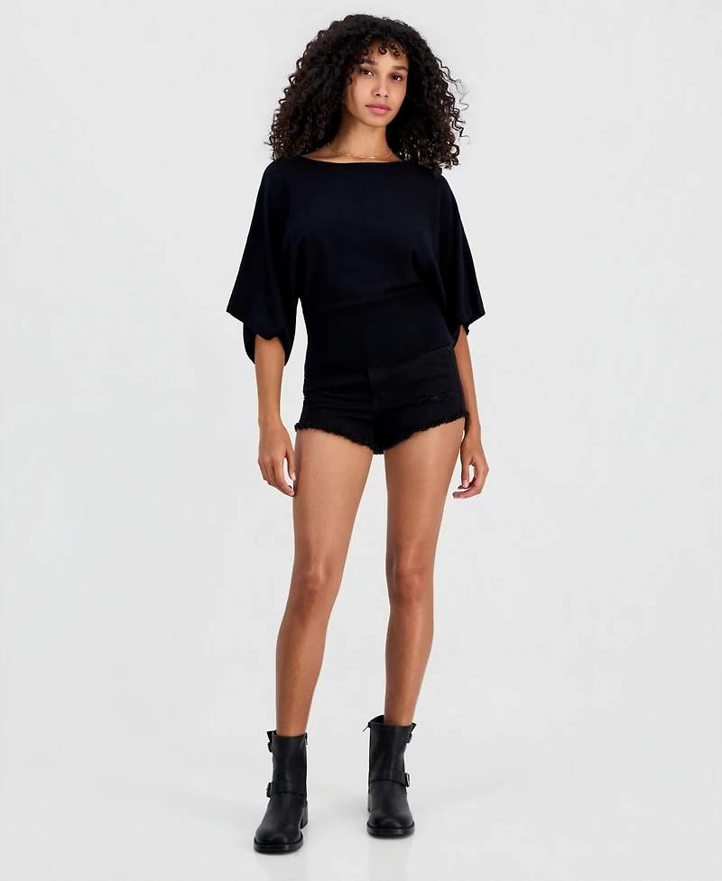 Hooked Up by Iot Juniors' Slouchy Wide-Sleeve Sweater