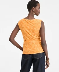 I.n.c. International Concepts Women's Printed Mesh Sleeveless Top, Macy's Exclusive