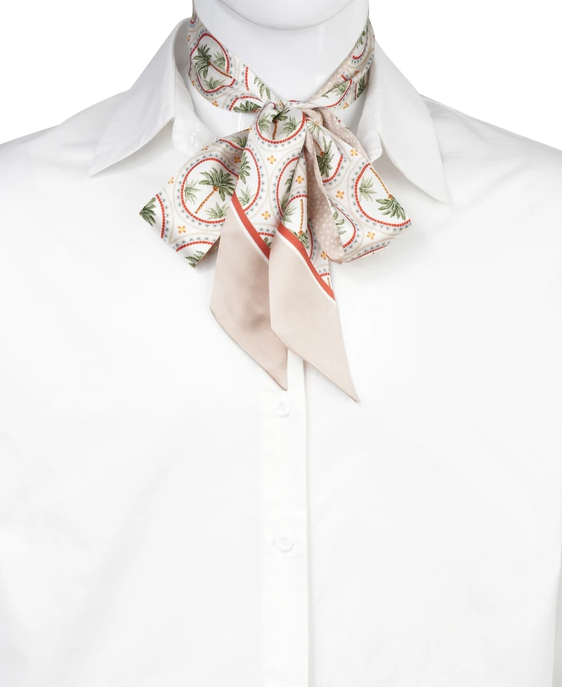 Bespoke Fashion Palm-Print Ribbon Scarf