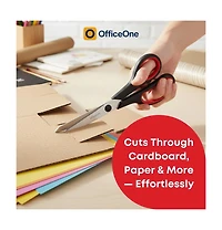 OfficeOne 3-Pack Heavy Duty Scissors 8" – Ultra Sharp Multipurpose Scissors with Comfort Grip Handles for Office, School, Home, Crafts and Sewing