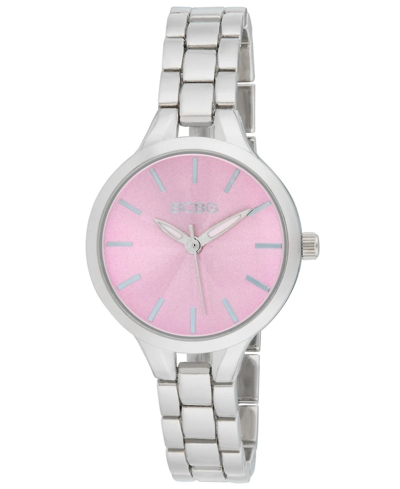 Bcbg Women's Quartz Round Silver Stainless Steel Watch 32mm