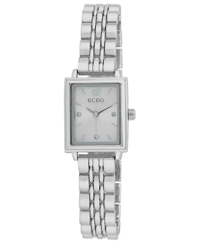 Bcbg Women's Quartz Rectangle Silver Stainless Steel Watch 21mm