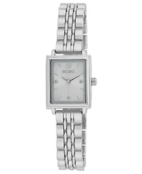 Bcbg Women's Quartz Rectangle Silver Stainless Steel Watch 21mm