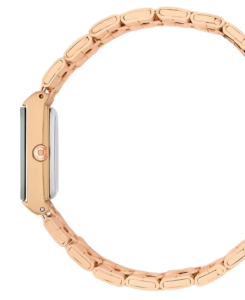 Bcbg Women's Quartz Rectangle Rose Gold Stainless Steel Watch 22mm
