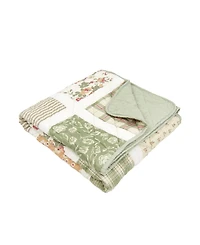 Donna Sharp Peach Rose Cotton Reversible Throw, 50" x 60"