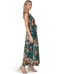 Calvin Klein Women's V-Neck Drawstring Waist Midi Dress
