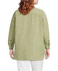 Lands' End Plus Oversized Seersucker Shirt