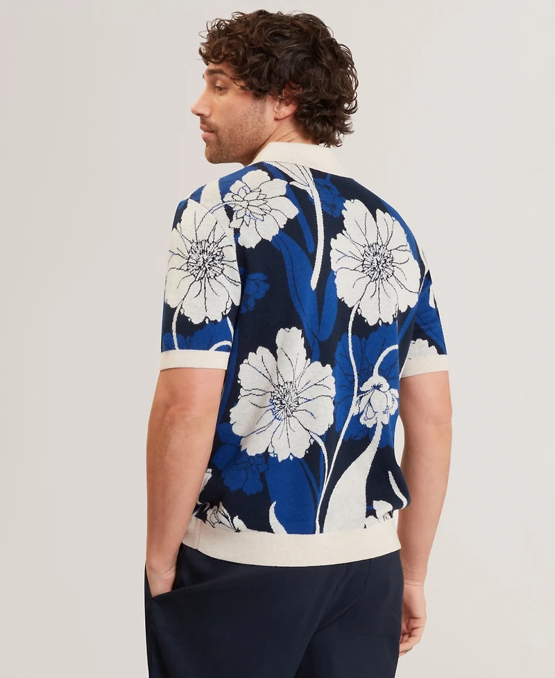 Ted Baker Men's Floral Jacquard Short-Sleeve Shirt