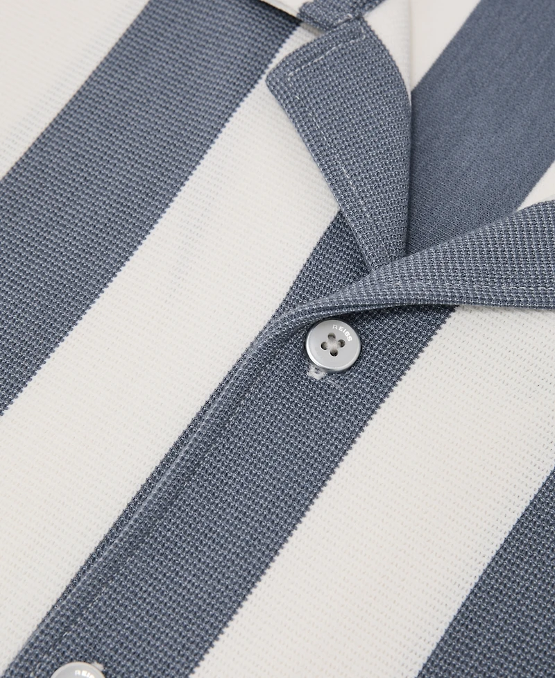 Reiss Men's Dexter Block Stripe Cuban Shirt