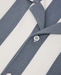 Reiss Men's Dexter Block Stripe Cuban Shirt
