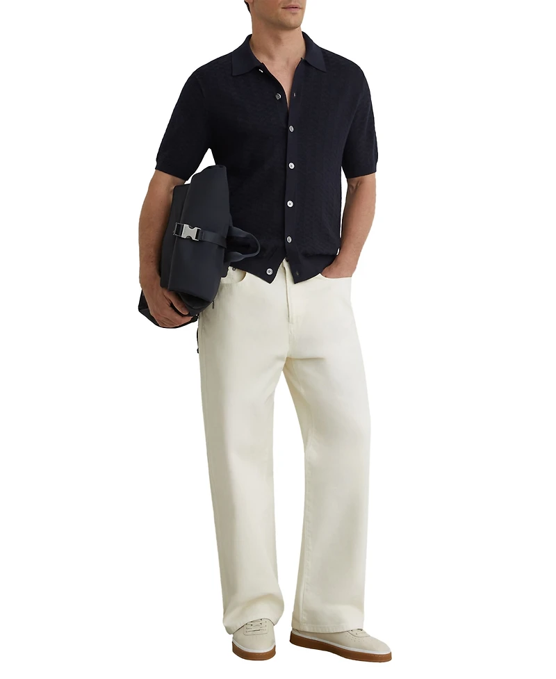 Reiss Men's Phoenix Button Through Textured Shirt