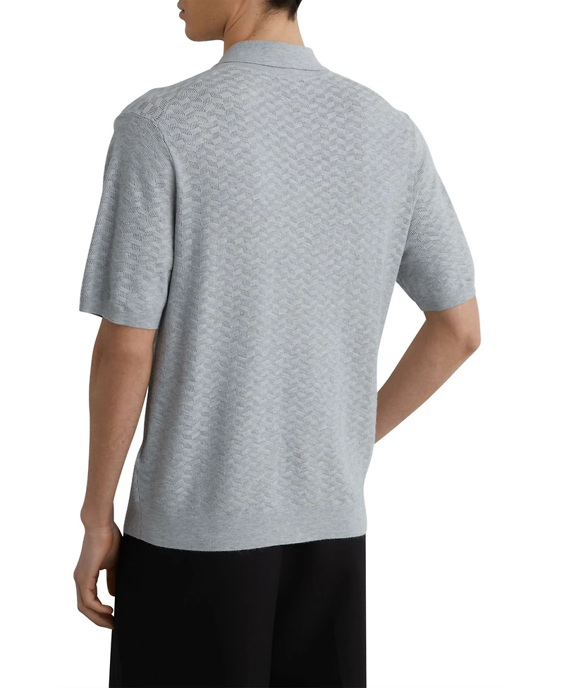 Reiss Men's Phoenix Button Through Textured Shirt