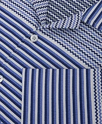 Reiss Men's Solstice Stripe Placement Cuban Shirt