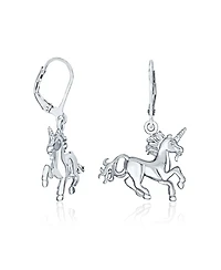 Bling Jewelry Pegasus Horse Mythical Magical Unicorn Dangle Earrings Leverback .925 Sterling Silver