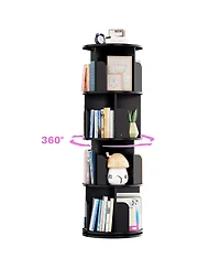 Aheaplus Rotating Bookcase, 360 Display Corner Bookshelf for Small Space