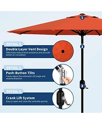 gaomon 9 Ft Outdoor Table Patio Umbrella, Waterproof Uv Protection for Garden, Backyard