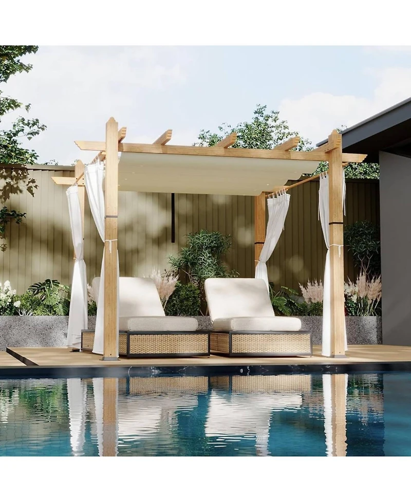 gaomon 10x10Ft Outdoor Uv Protection Aluminum Pergola for Patio, Garden, Backyard