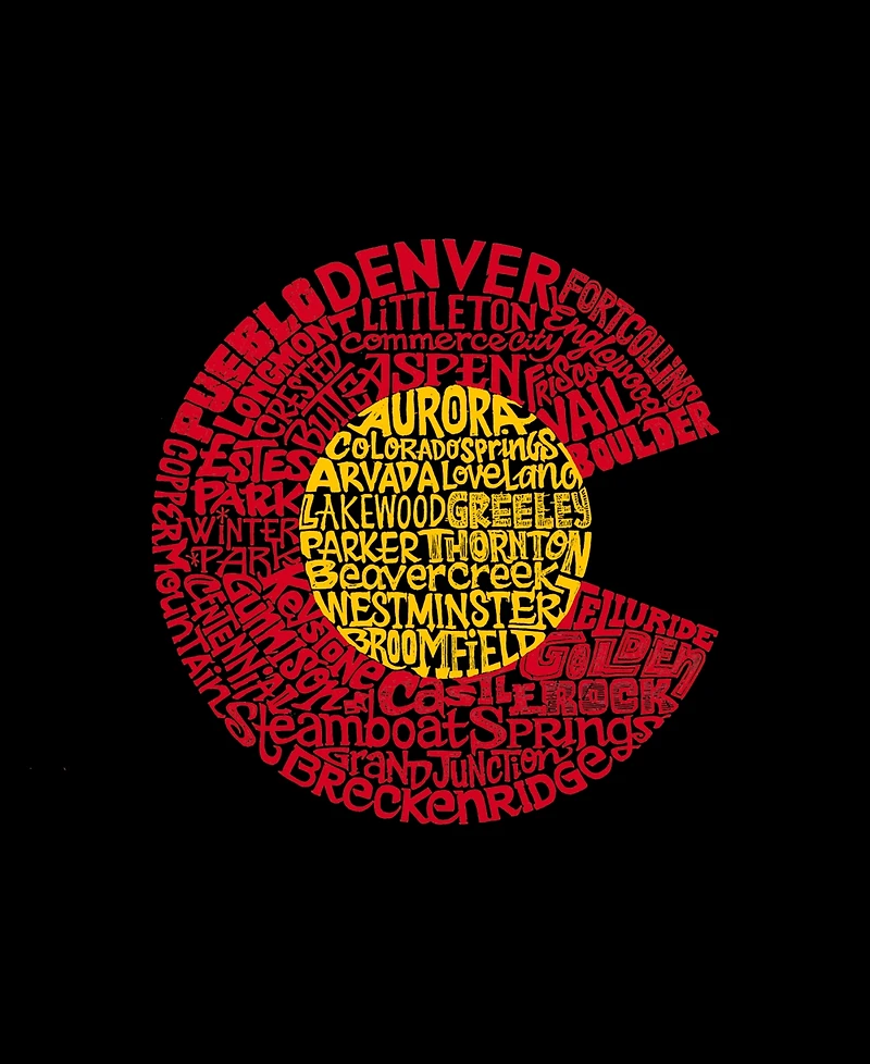 La Pop Art Men's Colorado Word Mountain Badge Tank Top