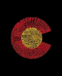 La Pop Art Men's Colorado Word Mountain Badge Tank Top