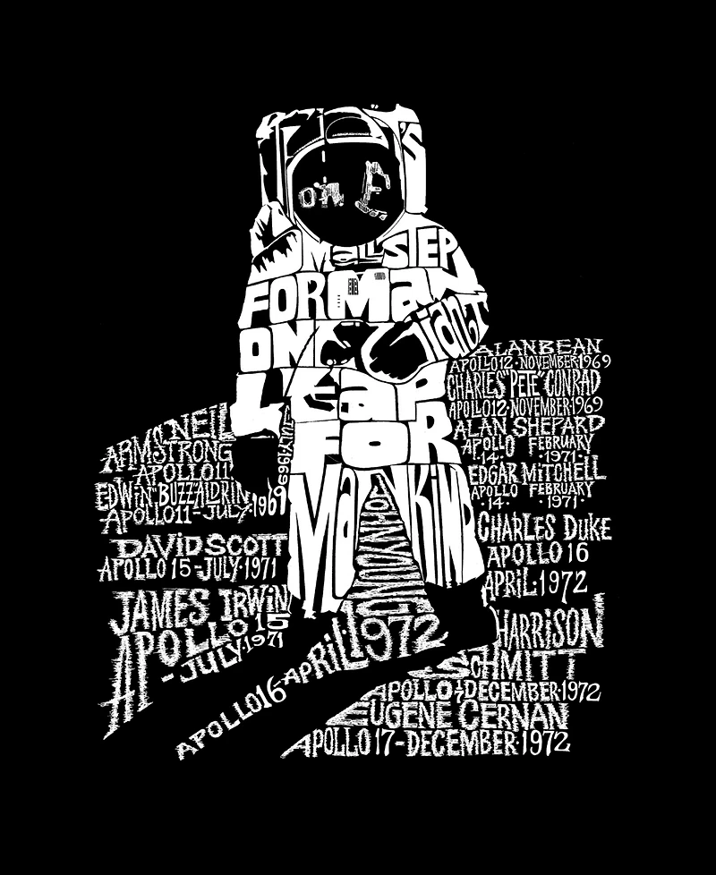La Pop Art Men's Astronaut Typography Graphic Tank Top