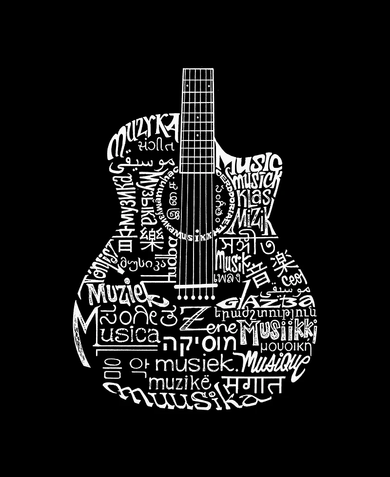 La Pop Art Men's Guitar Typography Graphic Tank Top