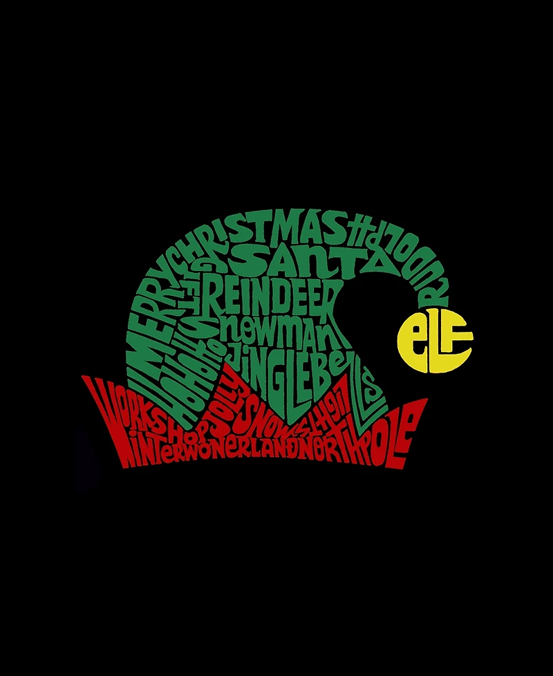 La Pop Art Men's Christmas Elf Hat Typography Graphic Tank Top