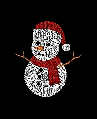 La Pop Art Men's Snowman Christmas Word Tank Top