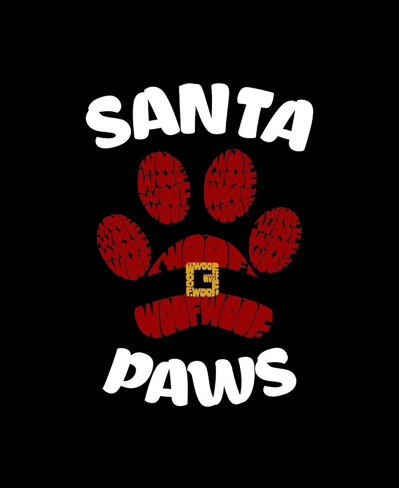 La Pop Art Men's Santa Paws Dog Print Christmas Design Tank Top