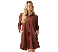 Adrianna Papell Women's Lace Tiered Shirt Shift Midi Dress