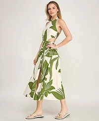 Row A Women's Halter Neck Fit And Flare Midi Dress