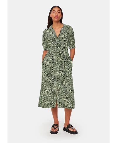 Whistles Women's Diagonal Leopard Print Midi Dress