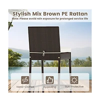 Boyel Living 3 Piece Outdoor Bar Set Patio Heavy-Duty Metal Barstool and Table Set