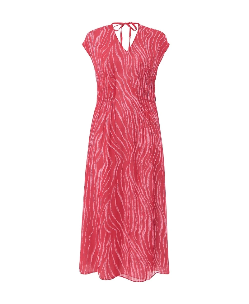 Whistles Women's Short Sleeve Zebra Texture Midi Dress