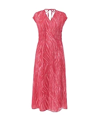 Whistles Women's Short Sleeve Zebra Texture Midi Dress