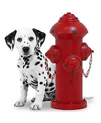 Metal Fire Hydrant Outdoor Garden Statue Decor with Red Finish