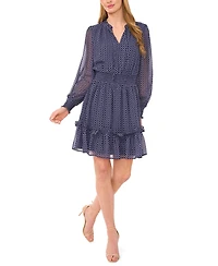 CeCe Women's Tiered Tie-Neck Dress