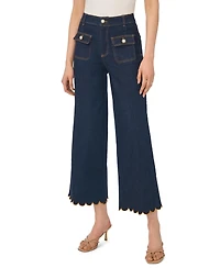 CeCe Women's Scallop Hem Mid-Rise Jeans